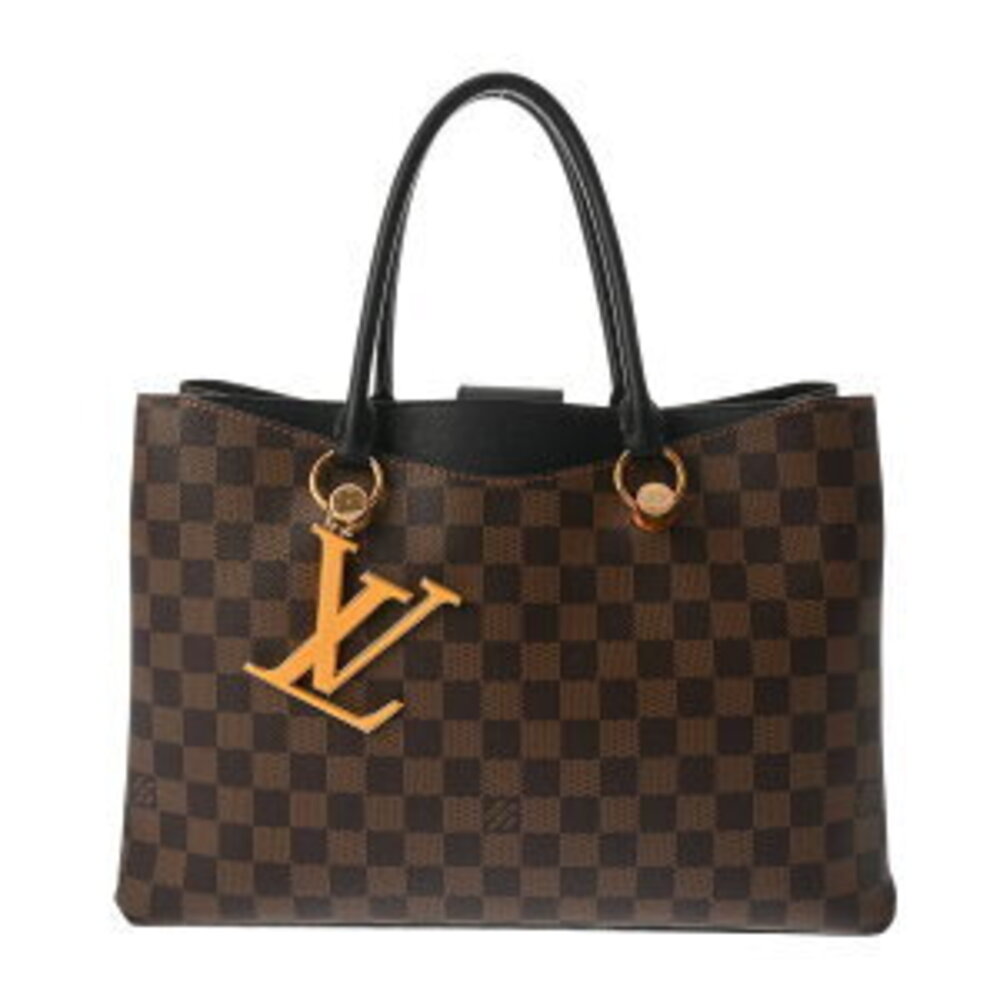 Louis Vuitton Damier LV Riverside Brown Noir Black Canvas Handbag